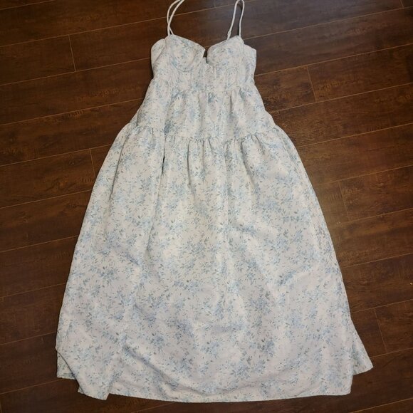 Maison Amory The Windsor Maxi Dress Womens L Blue Whimsical Elegant Enchanting - Picture 4 of 12